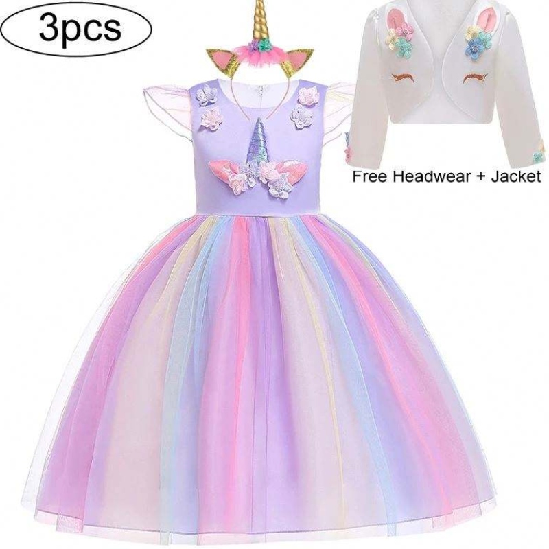 Baige Wholesale Girl Easter Girl Unicorn Halloween Natalizio Costume Prom Event Wedding Princess Dress DJS003