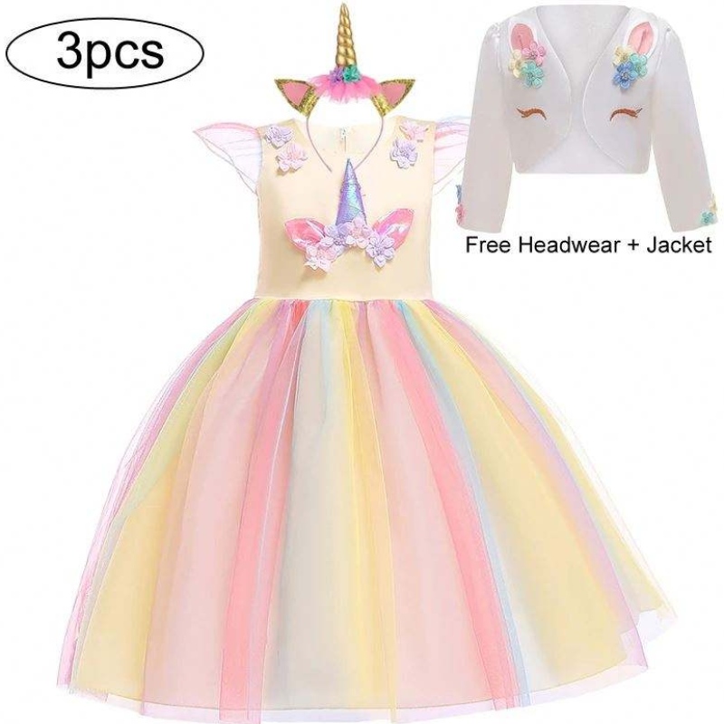 Baige Wholesale Girl Easter Girl Unicorn Halloween Natalizio Costume Prom Event Wedding Princess Dress DJS003