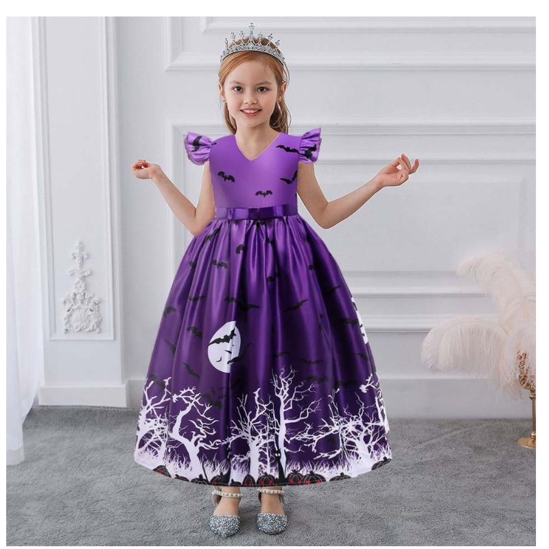 Vendita calda Halloween bambini costumi per bambina abiti corti 3-10 anni abbigliamento per bambini