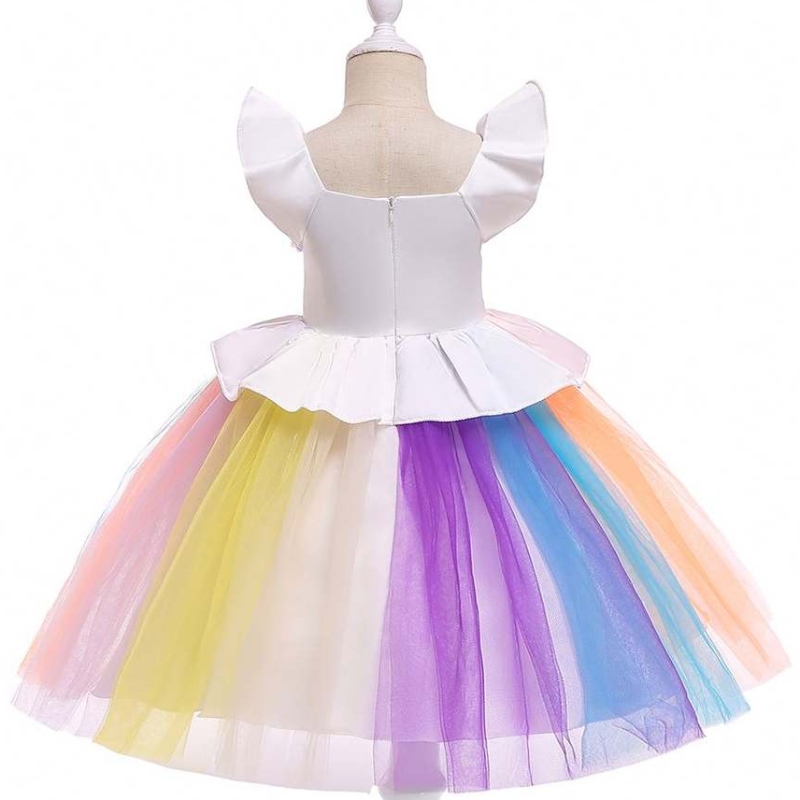 Baige Unicorn Kids Abbigliamentonuovo design BAMBINA Abiti carini Abito per esibizione L5090