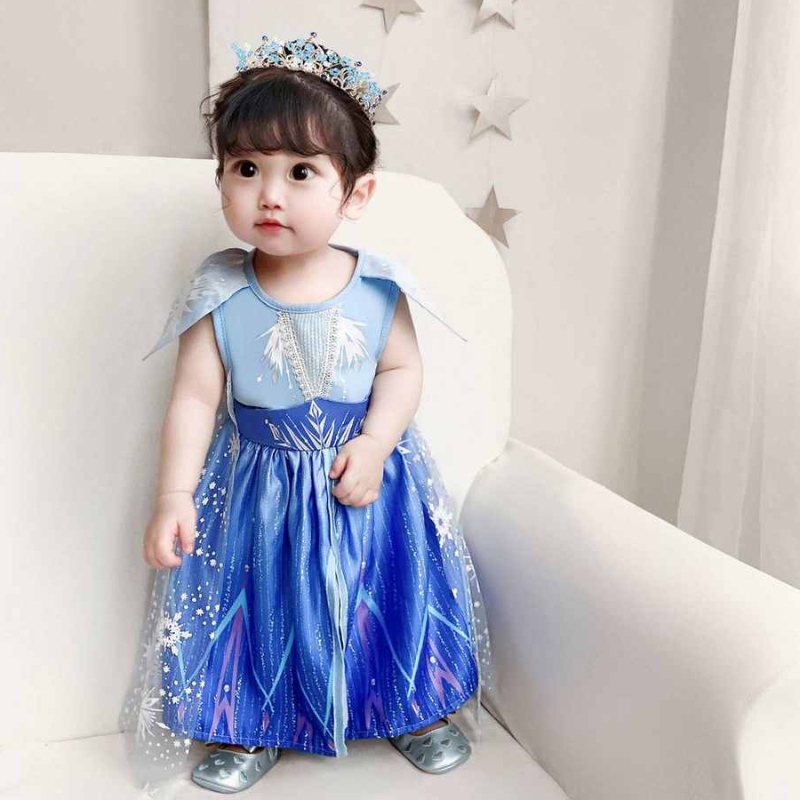 BAIGE Nuovo design Principessa Elsa Anna Role Play Dress Little Girl Cosplay Costumi Abito di compleanno della festa di Natale BX1730