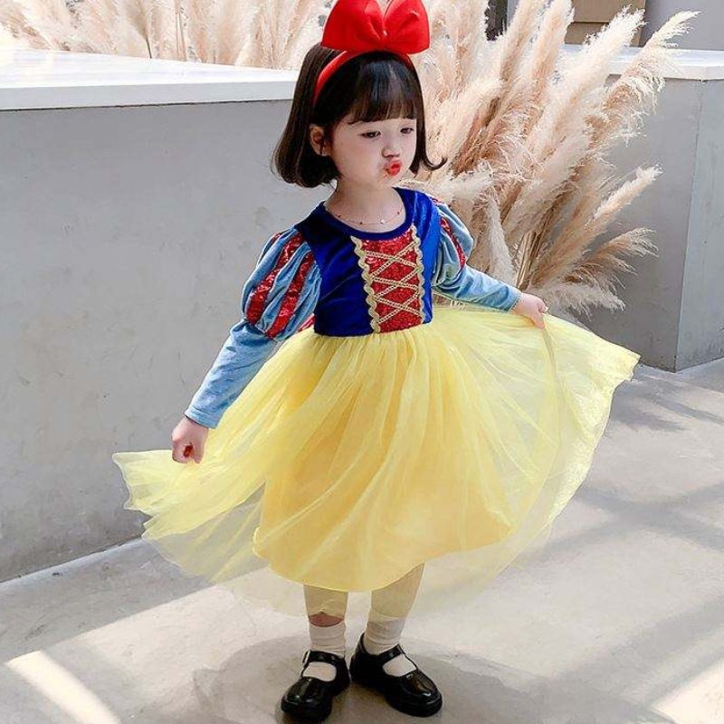 Baige 2021 Nuovo stile Girls Costume COSTUME Abiti Elsa Anna Princess Fancy Snow Queen Dress