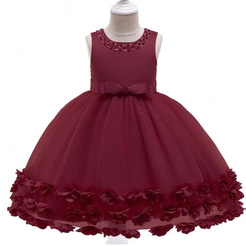 Baige Wholesale abbigliamento per bambini Flower Girls Abbigliamento da ballo berretto Abito da festa L5106