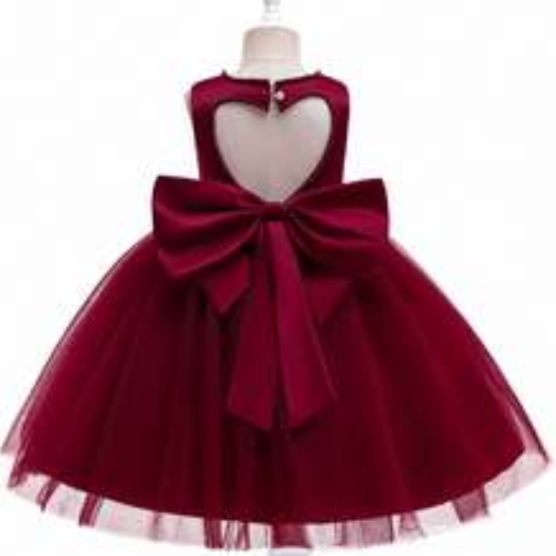 Baige New Fashion 6 anni vecchi eleganti Flower Girl Abito da festa Abiti di compleanno a V-Neck Back L5273