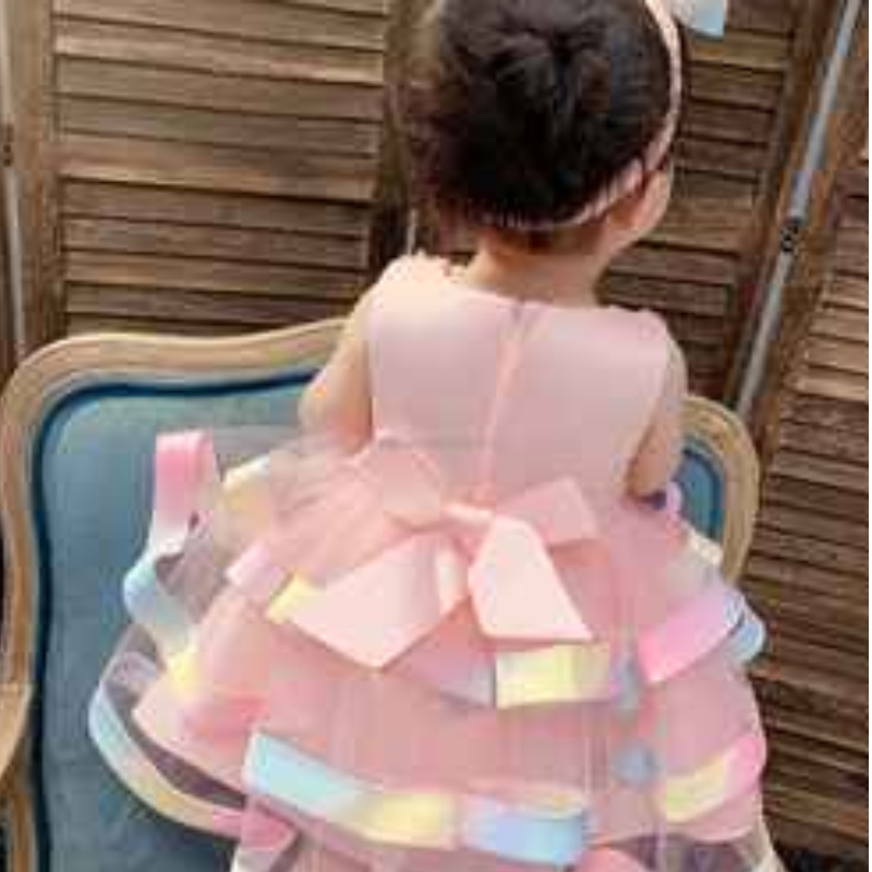 Baige Wholesale Kids Party Wear Abite perneonati TutU Design Baby Girl Cake Flower Layered Birthded Birthing