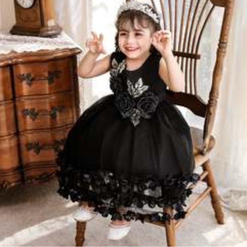 021 BABY Christmas Fancy Dress Baige Abito estivo Formale Party Princess Bellissimo abito per bambini N2105