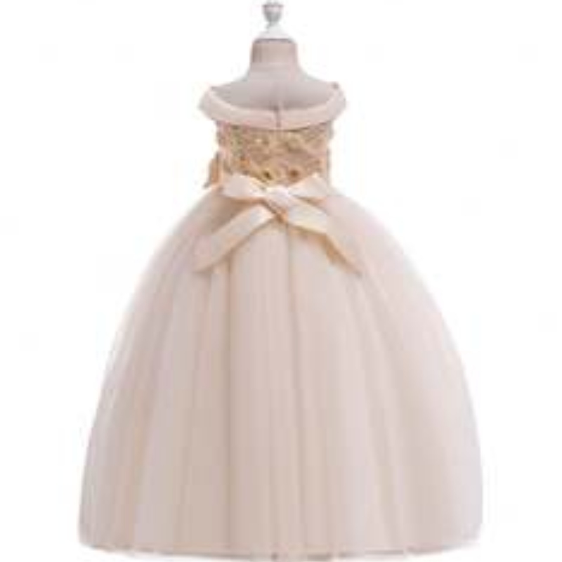 Elegante design all'ingrosso Bellissima ragazza Abito da festa per bambini Abito da ballo per evento da sposa Fancy Princess Sleeveless Frock LP-232