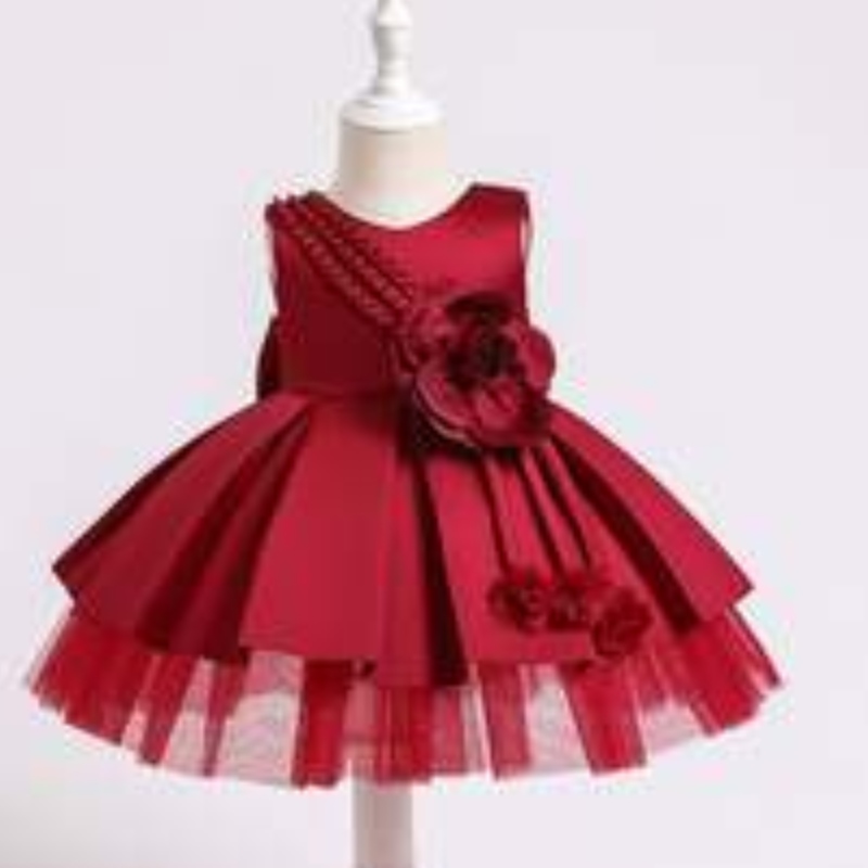 Baige Flower Girls Dress Baby Wedding Party Princess Clothing Kids Girl Dresss XZ001