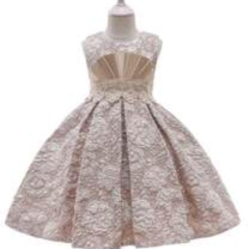 Aige New Fashion Style Jacquard Frocks Children Flower Girl 3-12 anni Abiti da bambina L5253