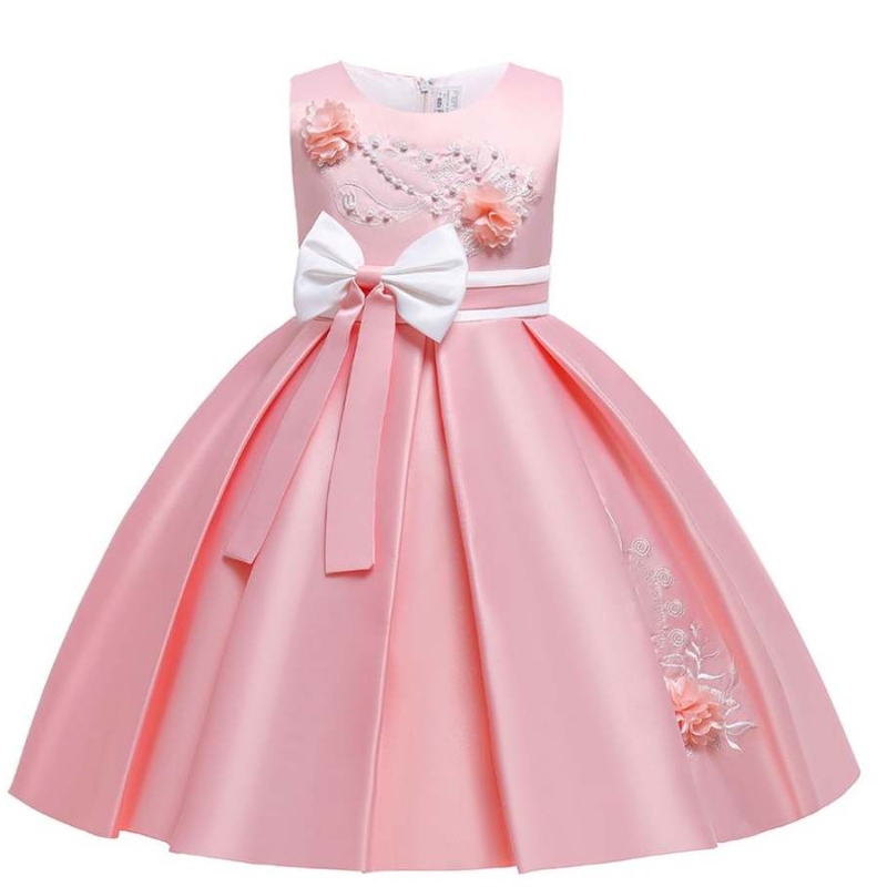 Baige Nuovo design Flower Girls Ramitidery Dress Drow Kids Wedding Ball Abito da ballo da ballo