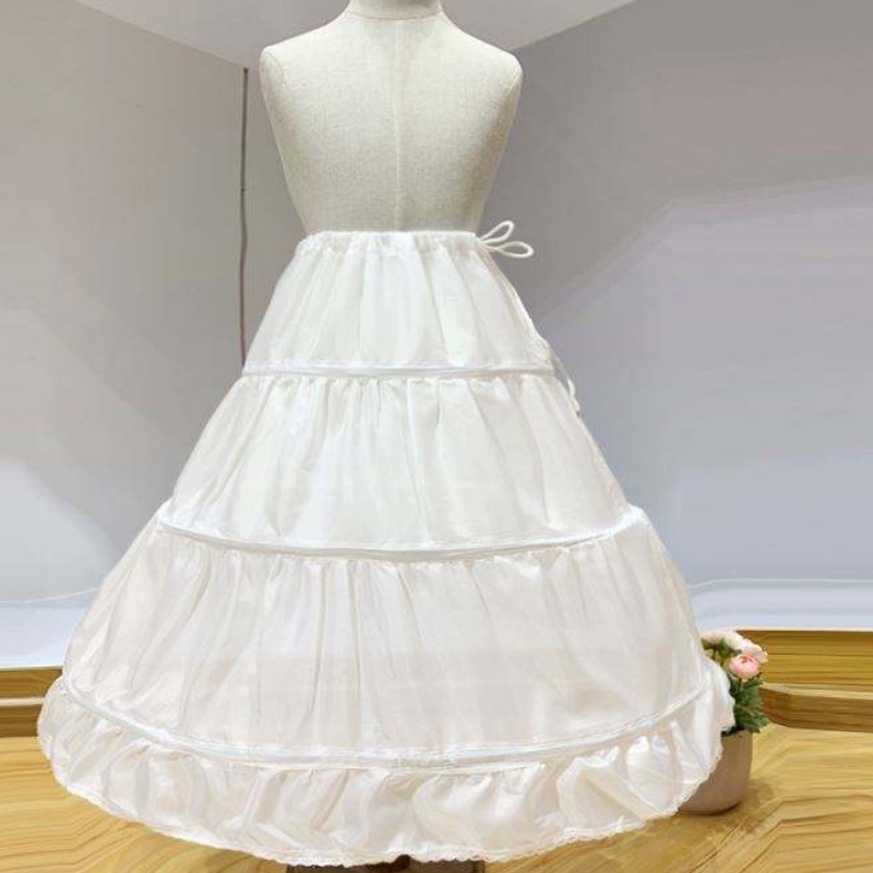 Baige baby girl sottoveste per bambini abito da sposa lungo bomba bombetta per ragazza abito da principessa lungo crinolina per ragazze fiorite
