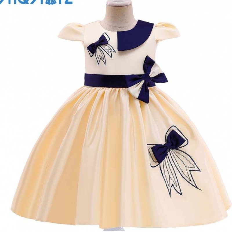Baige Ultimi disegni Birthday Flower Party Bambini vestiti matrimoniale Princess Little Kids Girls Dress