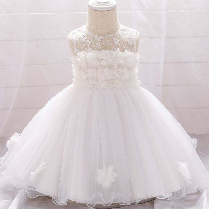 Baige New Frock Designs Girls \\ 'abbigliamento Flower Kids Kids Wear Baptism Dress L1920xz
