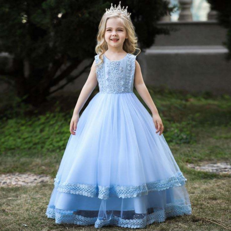 Baige White Kid Dress Long Dress Princess Pageant Ball Gowns Fedding Flower Flower Girls Dresses