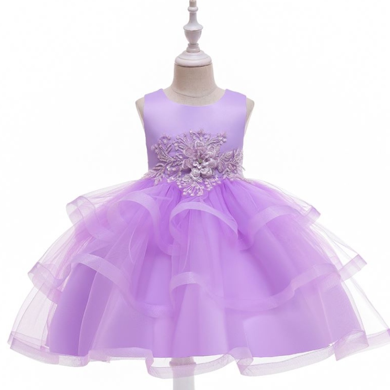 Baige Nuovo arrivo Flower Girl Girl Birthday Abito da sposa da 3-10 anni abiti per bambini di compleanno