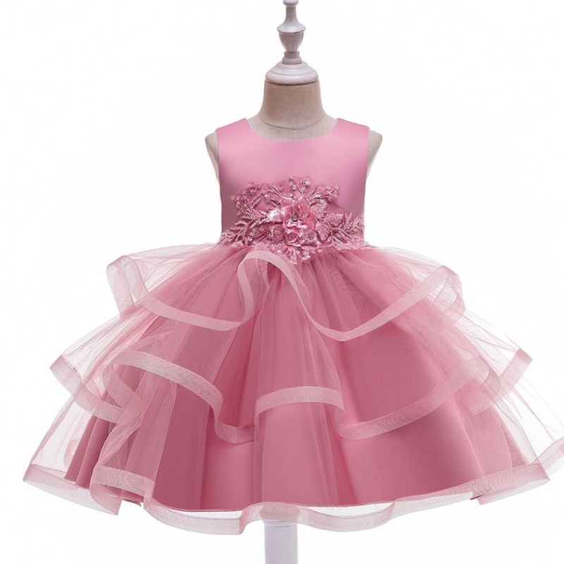 Baige Nuovo arrivo Flower Girl Girl Birthday Abito da sposa da 3-10 anni abiti per bambini di compleanno