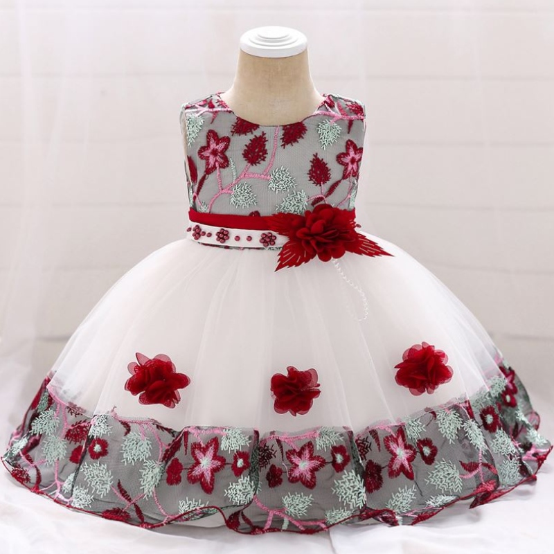 Baige in stock Fashion Design 24 mesi Bambini Flower Summer Baby Princess Abito per bambini L5045XZ