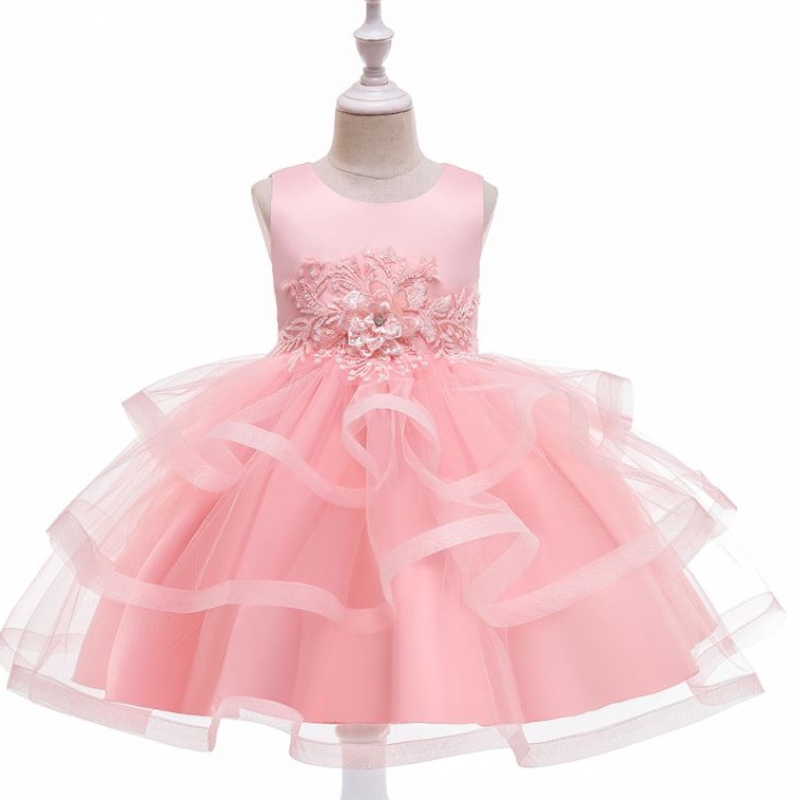 Baige Little Kid Kid Flower Girl Girl Summer Birthday Party Abito abito da principessa 3-10 anni L5225