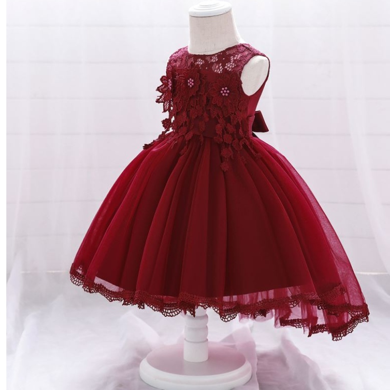 Baige Flower Girls Dress Wedding Child Girls Bassing Princess Tailing Dresses T1938xz