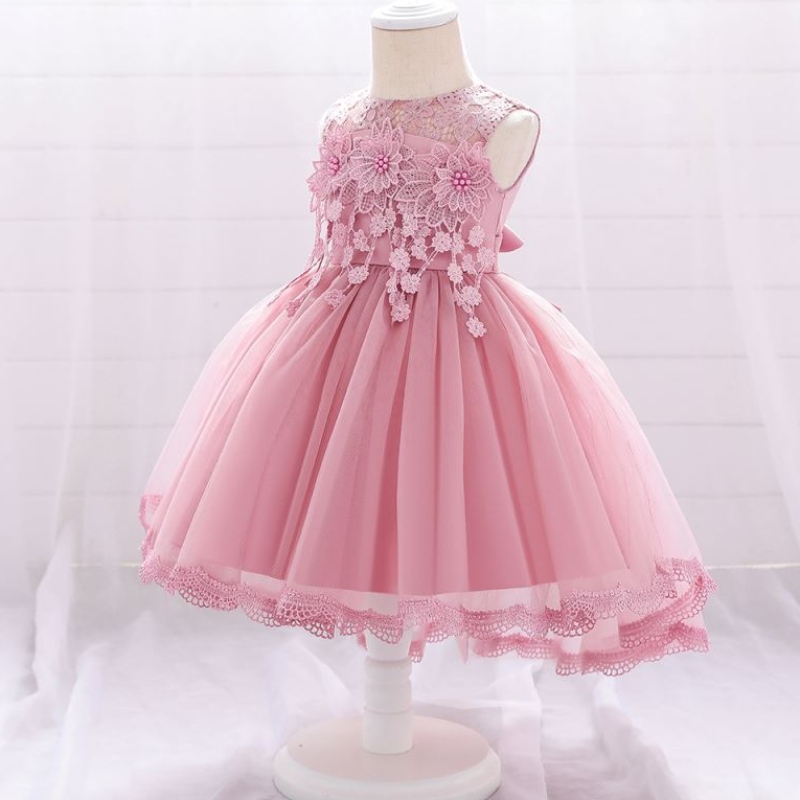 Baige Flower Girls Dress Wedding Child Girls Bassing Princess Tailing Dresses T1938xz