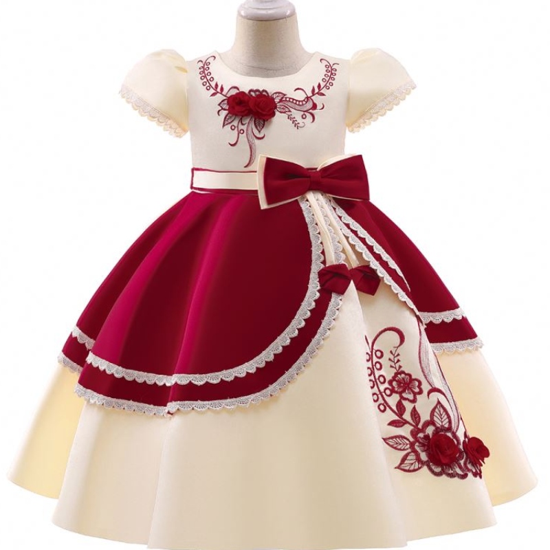 Baige European Style Girl Abito da sposa per bambini Adotti abiti da festa di compleanno adorabili 3-10 anni L5240