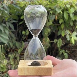 Amazon Hot Deals Glass Slown Creative Creative Souvenir Regali 15/30 minuti Timer di sabbia magnetica orario con base di legno