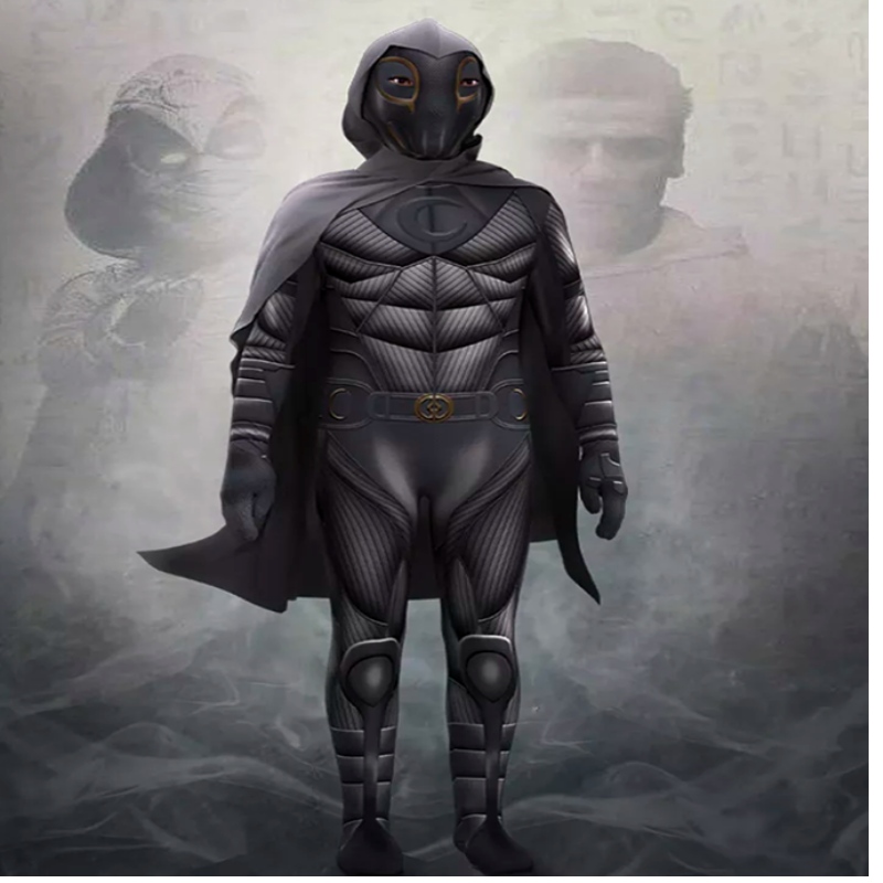 Moon Knight Costume Marc Spector Black Superhero Movie Cosplay Sumpuit Suit per bambini e uomini di Halloween