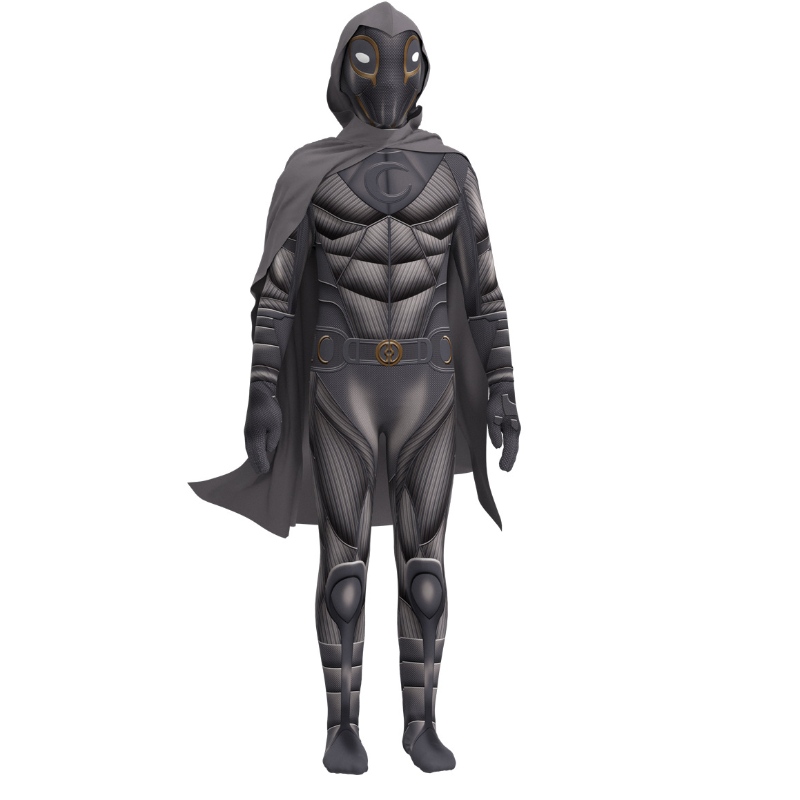 Moon Knight Costume Marc Spector Black Superhero Movie Cosplay Sumpuit Suit per bambini e uomini di Halloween