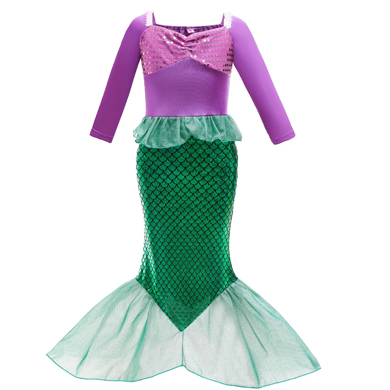 Girls Little Mermaid Ariel Princess Abito Cosplay Costumi per bambini Baby Fancy Costume Child Halloween Birthday Party Abbigliamento