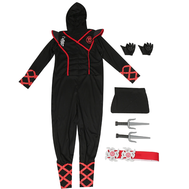 7 pezzi unisex bambinoninja deluxe costume per bambini gioca a tema Party Halloween Fancy Dress-up