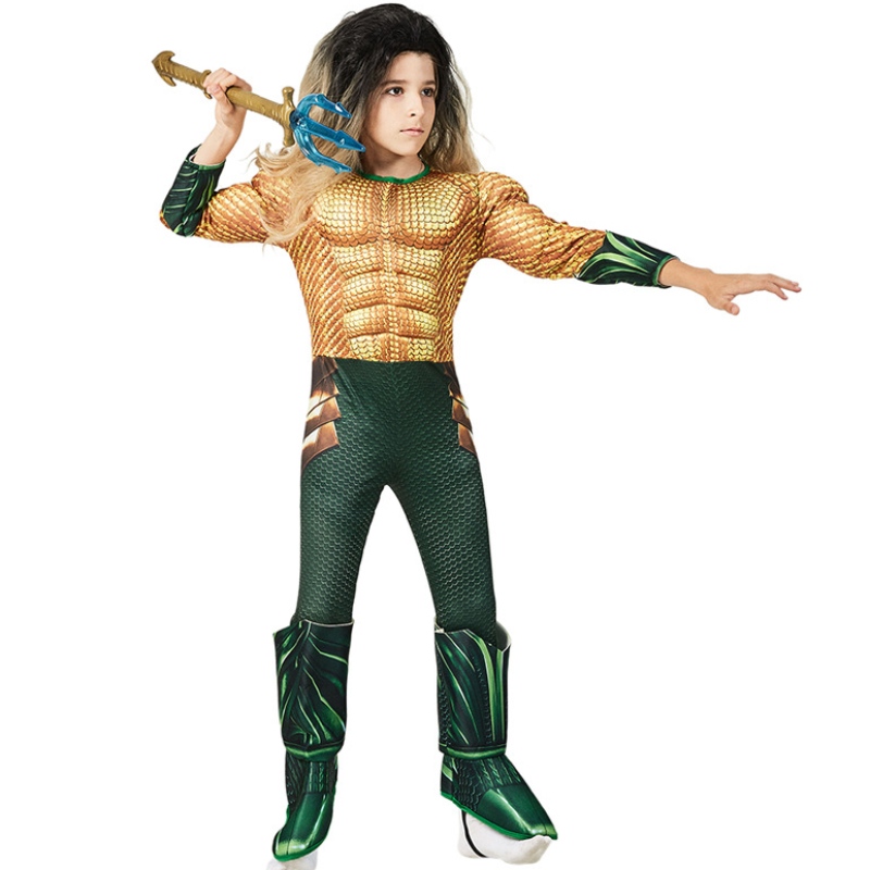 BAMBINI SUPERROGGIO COMICO AQUAMAN MUSCLE VRESSO UP HALLOWEEN SELETTORE VESTIMENTO COSTO COSTRAY PER BAMBINO