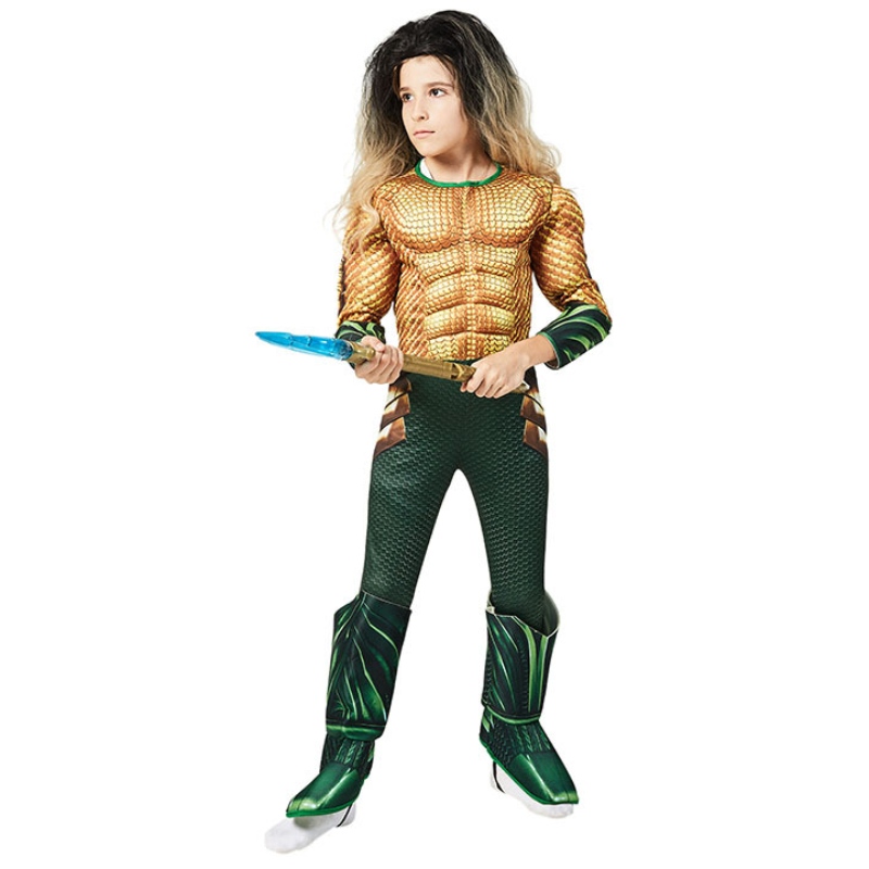 BAMBINI SUPERROGGIO COMICO AQUAMAN MUSCLE VRESSO UP HALLOWEEN SELETTORE VESTIMENTO COSTO COSTRAY PER BAMBINO