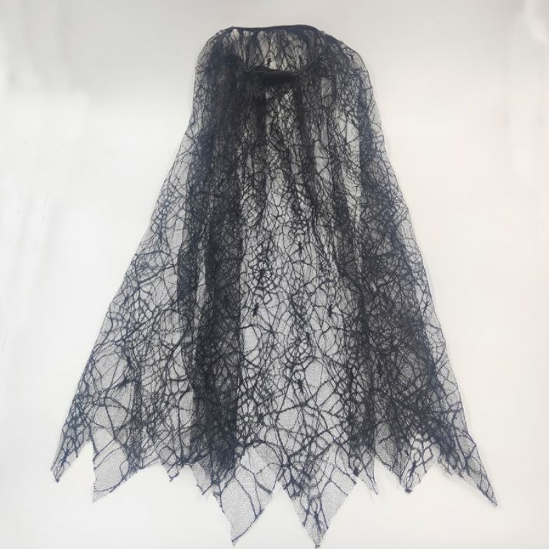 Black Spiderweb Cloak Cape per bambini Girls Halloween Costume Decorazione