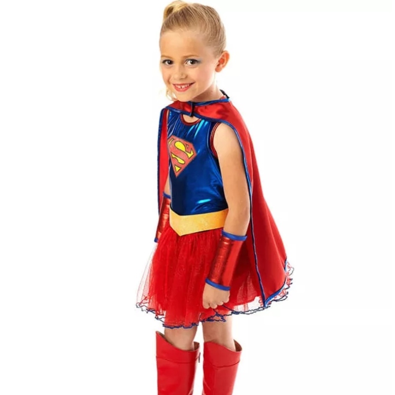 Hot Sale Justice League Child \\ 'S Supergirl Abito tutu costumi di Halloween per ragazze