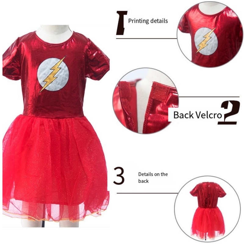 Bambino supereroe Flashman Halloween Costume Girls Principessa Diana Dredi-up Reput COS SET DREST