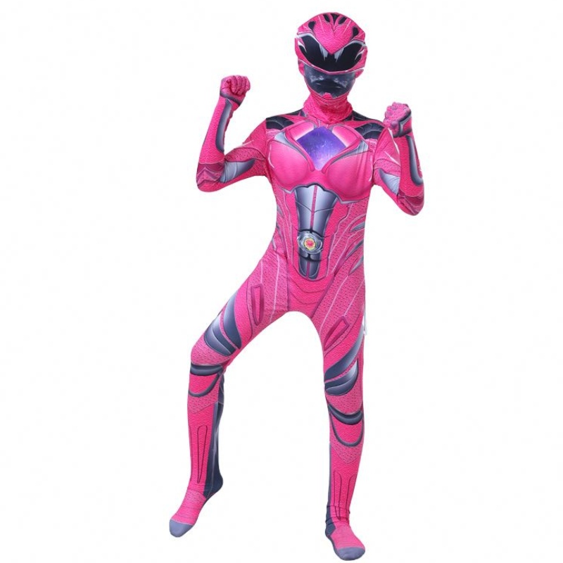 2022 Multiple Color Boys Halloween Carnival Party Thunder Red Power Ranger Cosplay Costume con maschera per bambini