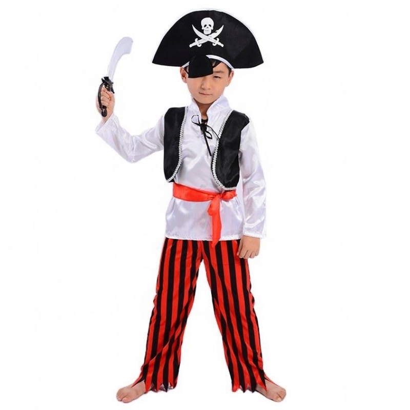 Set di pirati a strisce fredde all'ingrosso set da palcoscenico per le prestazioni del cosplay di Halloween Caribbean Capitano Capitano Bambini I costumi