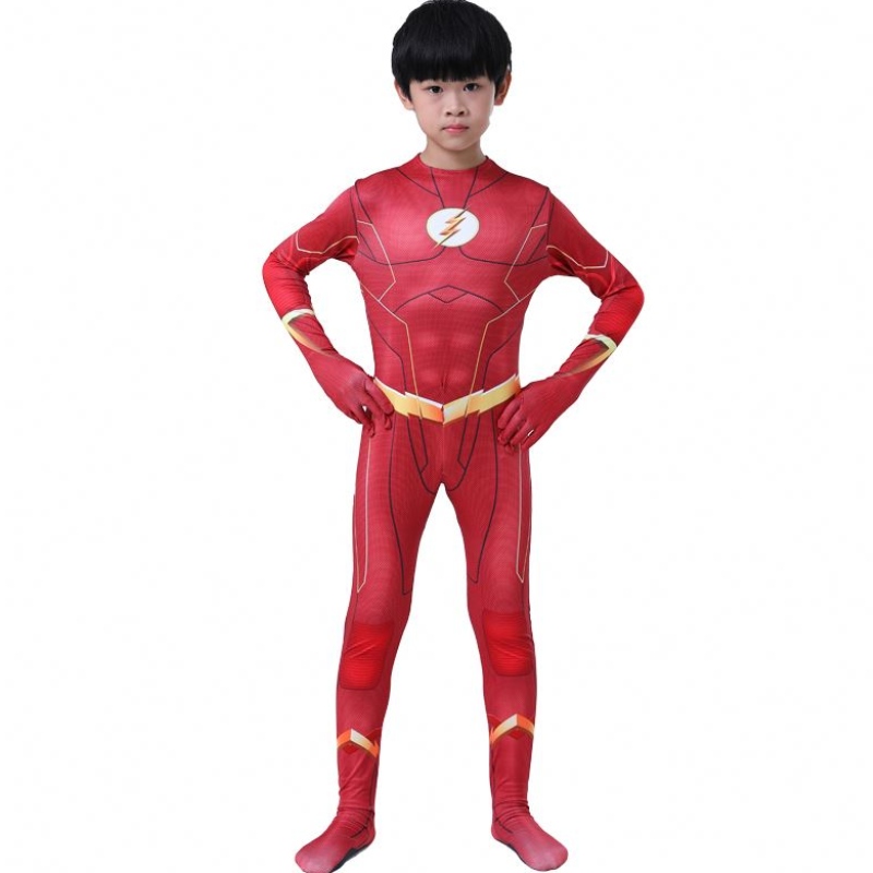 Fantastici adulti ragazzi ragazzi fumetti fantasia supereroe Halloween Carnival Party Outfit Cosplay The Flash Man Children \\ 'S Stume Suit