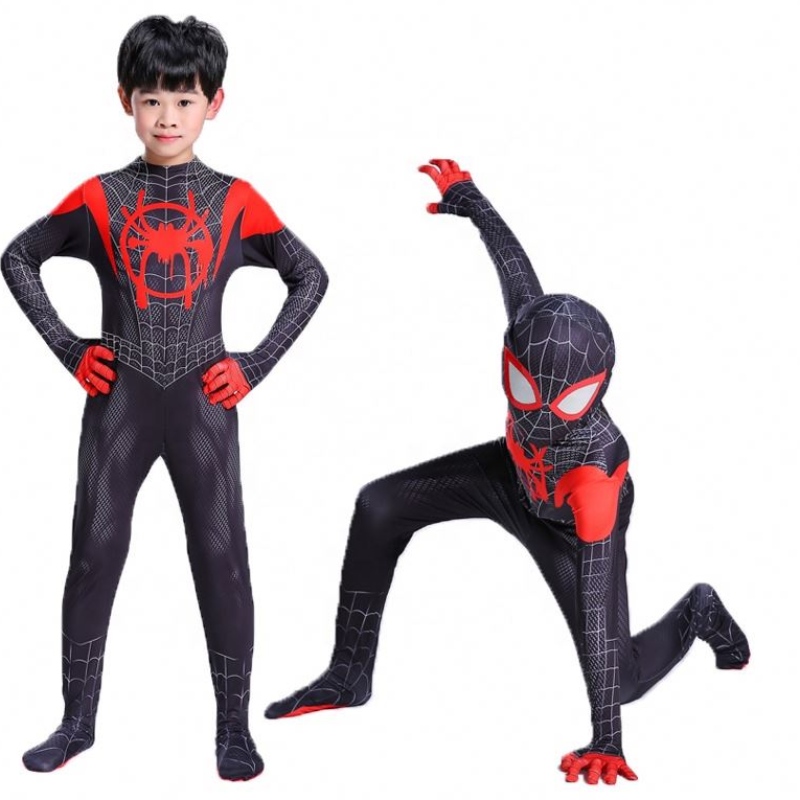 Supereroenero Zentai Suit per Halloween TV&movie Cosplay Black Spider Man Costume for Kids&adults