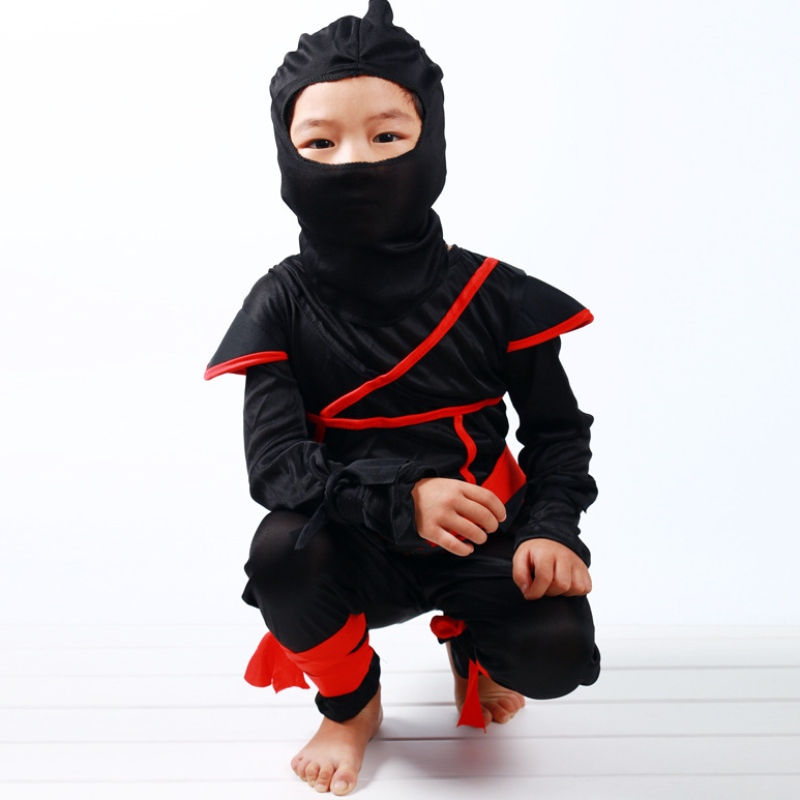 Bambini mascherati guerriero di Halloween ragazzi costume da ragazza vestitoninja costume per bambinininja cosplay salte