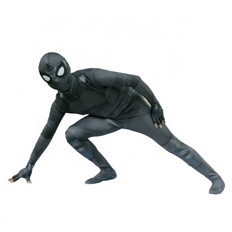 Nuovo Style Supereronero Suella Zentai per Halloween TV&movie Cosplay Black Spider Man Costume con maschera per bambini per bambini&adults