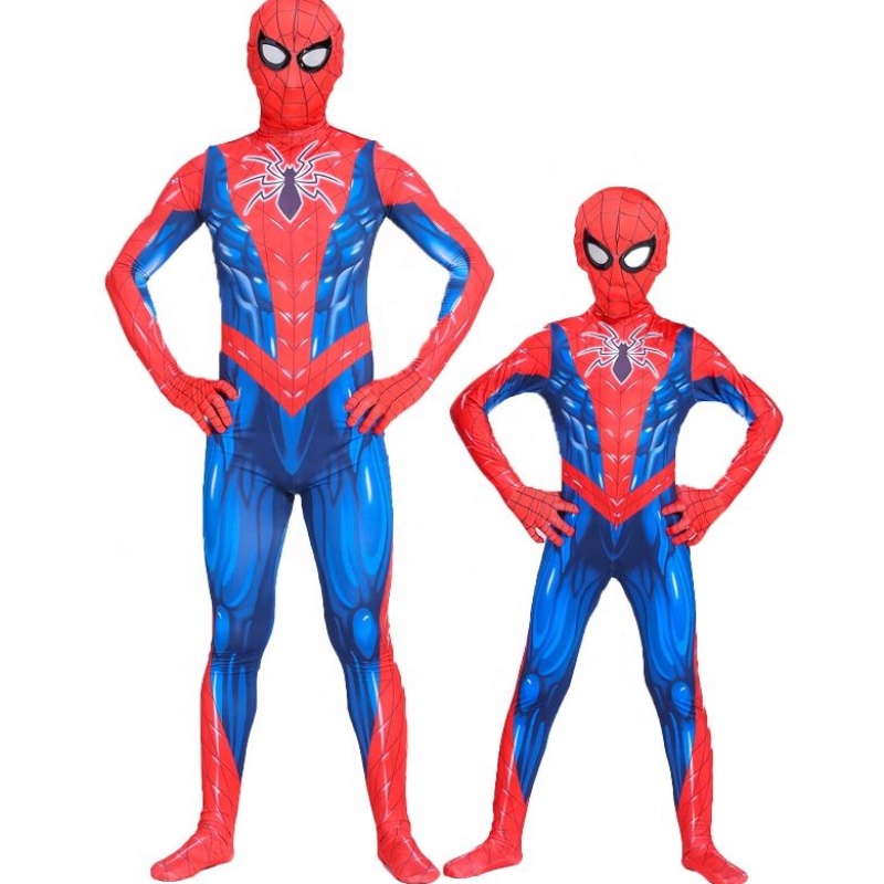 Timbra di poliestere con stampa 3D per bambini Halloween Party Cosplay Spiderman Costume con maschera