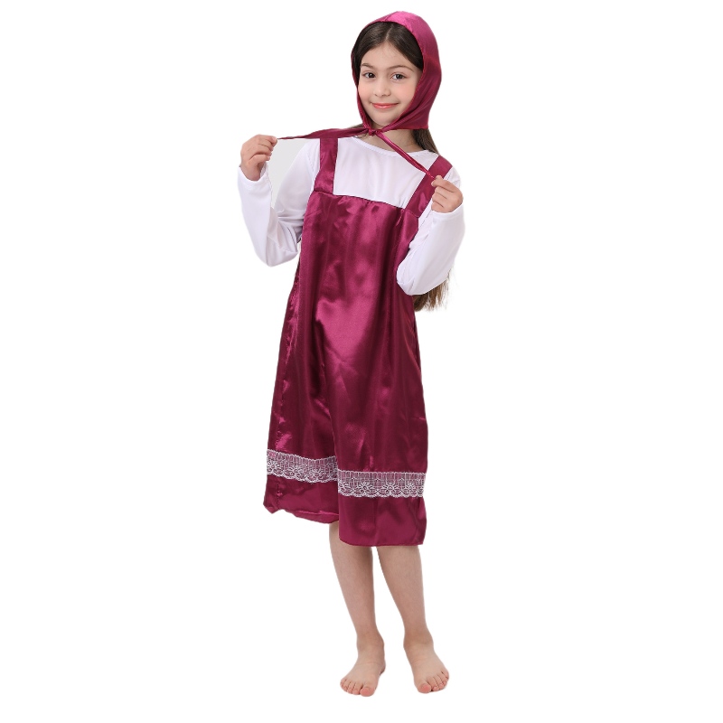 Bambini fantasia da favola da fiaba cosplay costume da equitazione rossa costumi