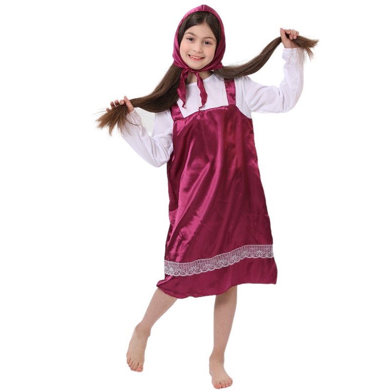 Bambini fantasia da favola da fiaba cosplay costume da equitazione rossa costumi