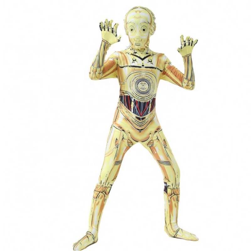 C-3Po Funny Robot Stage Performance Outfit Outfit Halloween Suit Stuita STAR COSPLAY Wars Costume con maschera per ragazzo