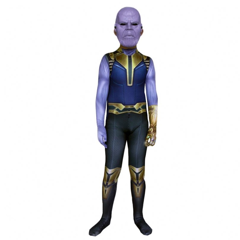 Infinity War Avenger Stretta tuta da tuta da tuta Halloween Kids&men Devil Movie Film Cosplay Factory Supply Thanos Costume with Mask