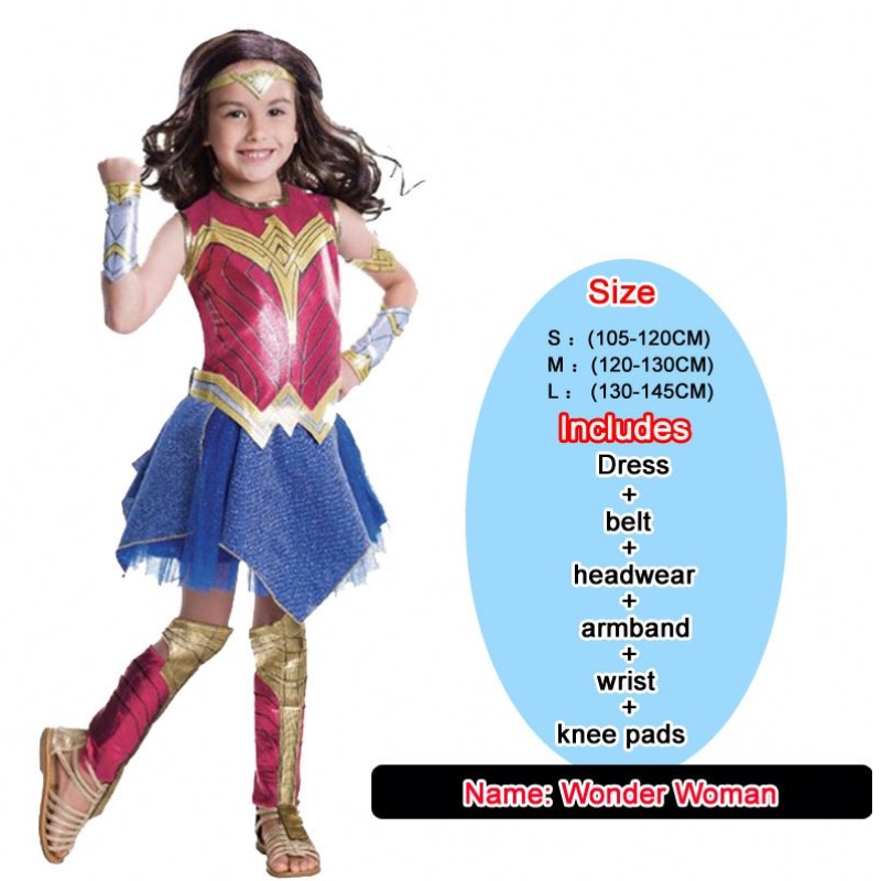 Baige Girls Wonder Woman Costume Set Halloween Set Princess Party Dress Cambia