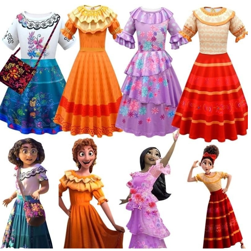 Abito encanto per il costume da ragazza Costume Principessa per bambini Costume FAMT FAMT FAMT