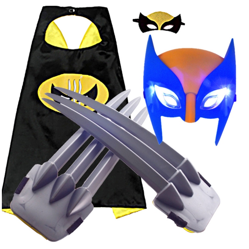 Wolverine Plastic Plastic Claw Facepiece Arma di Halloween Cosplay Party Giocattoli