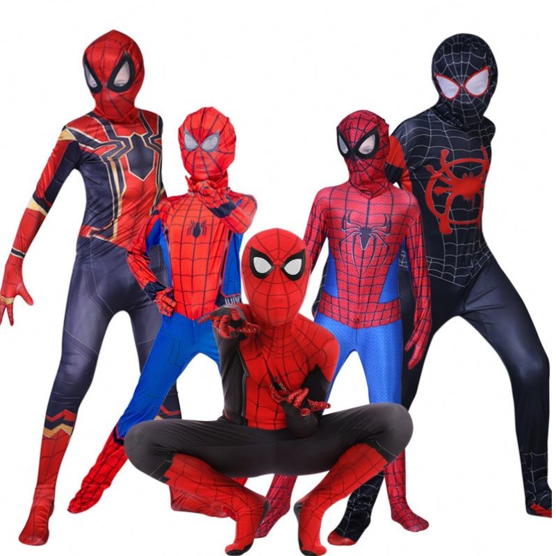 Spider Man Spiderman Costume Fancy turista per adulti e bambini costumi di Halloween costume rossonero spandex 3d cosplay abbigliamento